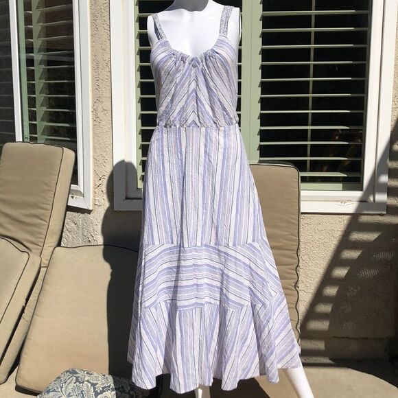 Rebecca Taylor Leila Stripe Cotton Midi Dress - Medium - Picture 6 of 15